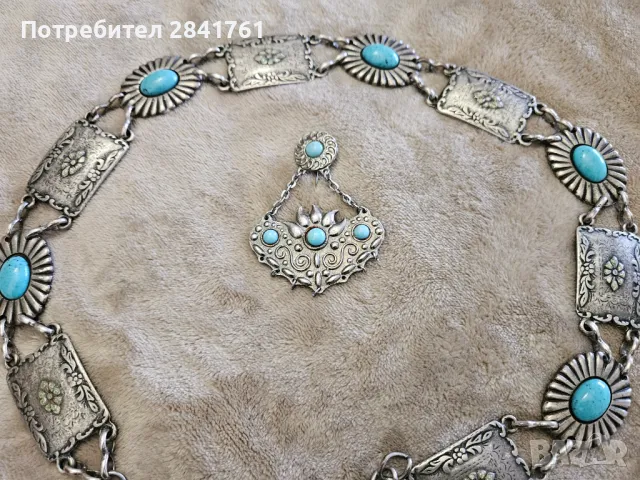 Старинна брошка забодка и колан за носия, снимка 3 - Други - 40224048