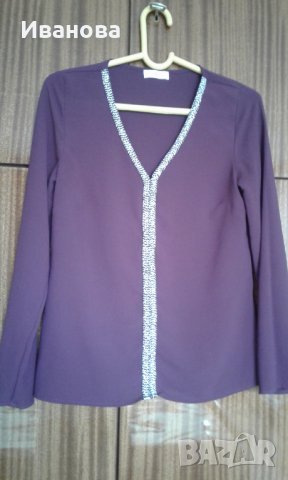 Дамска блуза бордо - С размер, снимка 6 - Блузи с дълъг ръкав и пуловери - 30341682