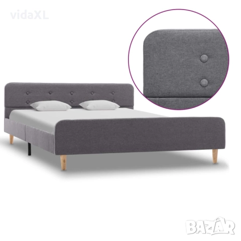 vidaXL Рамка за легло, светлосива, текстил, 160x200 см(SKU:284904), снимка 1