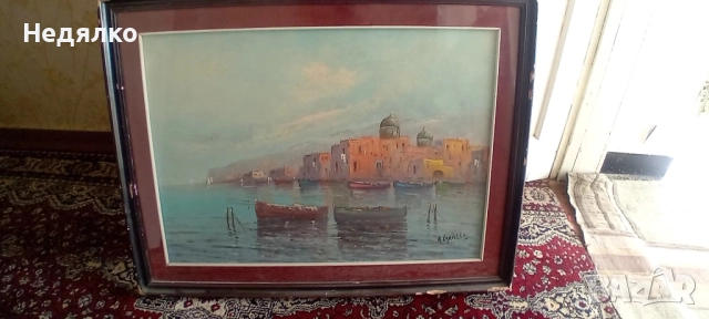 Стара картина,масло на платно,голяма,красива