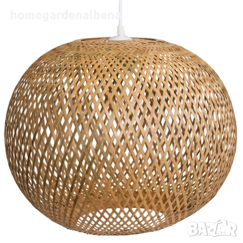Бамбуков полилей кръгъл, бохо стил, Ø35 см, естествен материал