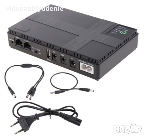 Мини Зарядно Батерия 10400mAh 18W/36W DC UPS Powerbank Station Backup 5V2А/9V/12V USB PoE Захранване, снимка 2 - IP камери - 38874198