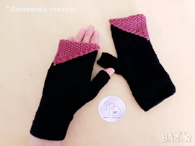 Дамски ръкавици- мерино пепел от рози, снимка 2 - Ръкавици - 47315517