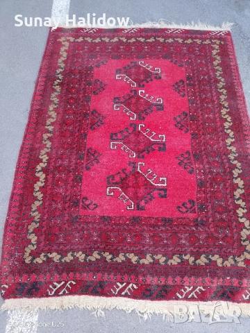 Ръчно тъкан Авганска килим, снимка 5 - Килими - 51756365