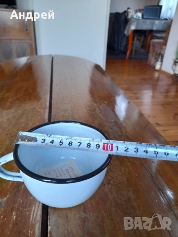 Старо емайлирано канче,чаша #15, снимка 6 - Други ценни предмети - 52324098