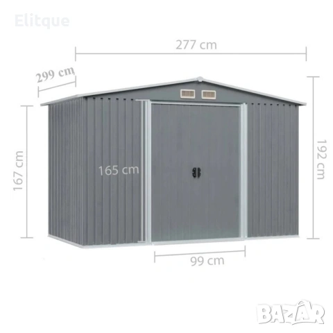 Метална градинска къща за инструменти с вентилация и заключване, снимка 11 - Градински мебели, декорация  - 53120445