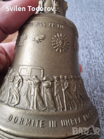Бронзова камбана,колекционерска , снимка 3 - Антикварни и старинни предмети - 53929254
