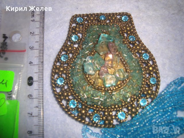 ЕТНО - СТИЛ МЕСИНГОВО МЪНИСТЕНО АЖУРНО БИЖУ НАКИТ ВИСУЛКА с КРИСТАЛЧЕТА 27900, снимка 6 - Други - 37095191