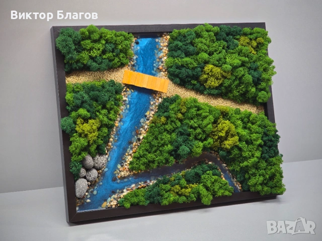 Картина от скандинавски мъх и епоксидна смола, снимка 2 - Картини - 53878637