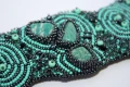 Ръчна изработка. Гривна с амазонит /бродерия с мъниста Toho и Preciosa/., снимка 1