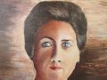 Картина портрет Жена маслени бои подписана, снимка 1 - Картини - 31100911
