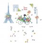 i love Paris Париж Айфелова Кула Момиче на Колело самозалепващ стикер лепенка за стена декор украса, снимка 2