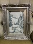 Рамкиран гоблен "Бялата Зима". №3961, снимка 1 - Антикварни и старинни предмети - 40664552