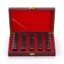 Луксозна дървена кутия за 50 монети (капсули + уплътнители), снимка 1