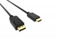 Кабел DP - HDMI 1.8м ver: 4K 60Hz Черен VCom SS001189 Cable DP M - HDMI M, снимка 1
