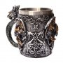 КОД: 94178 Метална Рицарска чаша за вино от полирезин с релефни декорации, снимка 3