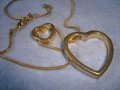 ДВЕ СЪРЦА в ЕДНО ПОЗЛАТЕН НЕЖЕН АРТ МЕДАЛЬОН КОЛИЕ с ФИНА ВЕРИЖКА 29047, снимка 4