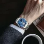 Нов Мъжки хронограф часовник неръждаема стомана водоустойчив аксесоар, снимка 3