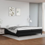 Боксспринг легло с матрак, черно, 200x200 см, изкуствена кожа   , снимка 1 - Спални и легла - 44796638