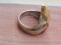 Сребърен пръстен с позлата , снимка 3