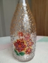 Ръчно изрисувано шише-ваза уникат , снимка 4