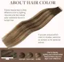 GOO GOO Tape-in екстеншъни от човешка коса Remy, 12 инча 40 г (20 броя) – нюанс #4/27/4, снимка 6