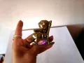 Колекционерска Бронзова Фигурка Прасенце На Люлеещ Се Стол, снимка 5