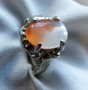 Сребърен пръстен със слънчев камък, снимка 1 - Пръстени - 42755731