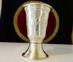 Посребрена чаша за вино,бокал 300 мл.,релеф., снимка 3