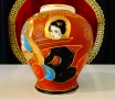 Японска порцеланова ваза Satsuma,злато,печат. , снимка 5