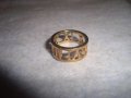 ПОЗЛАТЕН РЕТРО ВИНТИДЖ АРТ ПРЪСТЕН АЖУРЕН РИМСКИ ЦИФРИ ТИП ХАЛКА 27643, снимка 4