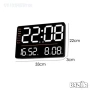 LED стенен часовник X6636 с време, седмица, температура, влажност+дистанционно, снимка 3