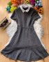 Сребриста рокля с яка, снимка 1 - Рокли - 38450338