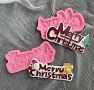 2 броя Merry Christmas еленче елха дядо Коледа Силиконов молд за гипс смола фондан , снимка 4