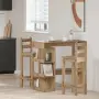vidaXL Бар маса с рафтове, дъб артизан, 100x48x101,5 см, снимка 2