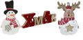 3 броя Дървени коледни фигурки за Коледна украса, XMAS, Снежен човек и Елен
