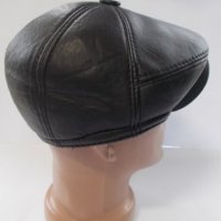 Мъжка кожена шапка каскет,черна-21, снимка 2 - Шапки - 30929563