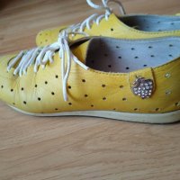 Жълти обувчици естествена кожа/38, снимка 3 - Дамски ежедневни обувки - 30070735