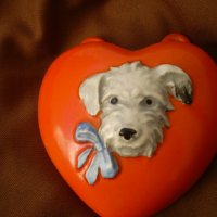 Рядка находка ваза сърце с куче много рядка Hummel Goebel, снимка 5 - Антикварни и старинни предмети - 40246473