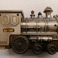 Уникален Vintage JS 1926 Old Train метален парен локомотив и вагон върху пластмасови железопътни рел, снимка 4 - Колекции - 44390110
