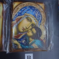 Икона на платно А5 на Пресвета Майка Богородица Закрилница - ръчна изработка . Модели А , Б и В. , снимка 13 - Икони - 42689489