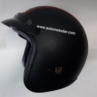 кожена каска за мотор скутер мотопед, снимка 7 - Аксесоари и консумативи - 35520759