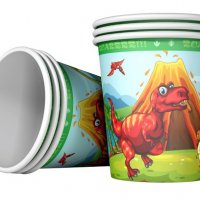 Динозаври Динозвър 10 бр картонени чаши парти рожден ден, снимка 5 - Чаши - 31687986