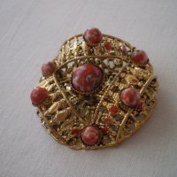 брошка Винтидж червени камани на петна - яспис, снимка 9 - Антикварни и старинни предмети - 40474152