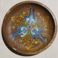 Красива скандинавска рисувана чиния  пано , снимка 1 - Пана - 29592193
