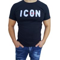 🛑Мъжка тениска ICON с бял надпис 🛑L XL XXL , снимка 1 - Тениски - 36985207