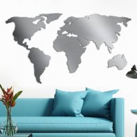 Метално пано "Карта на света", снимка 2 - Декорация за дома - 35538573