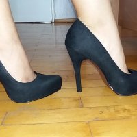 Черни обувки на висок ток , снимка 6 - Дамски обувки на ток - 21505616