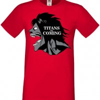 Дамска тениска Attack on Titan titans are comings,Анимация,игра,Празник,Повод., снимка 1 - Тениски - 37939089