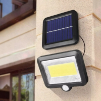 Водоустойчива соларна LED лампа + Сензор за движение, снимка 1 - Соларни лампи - 44913822